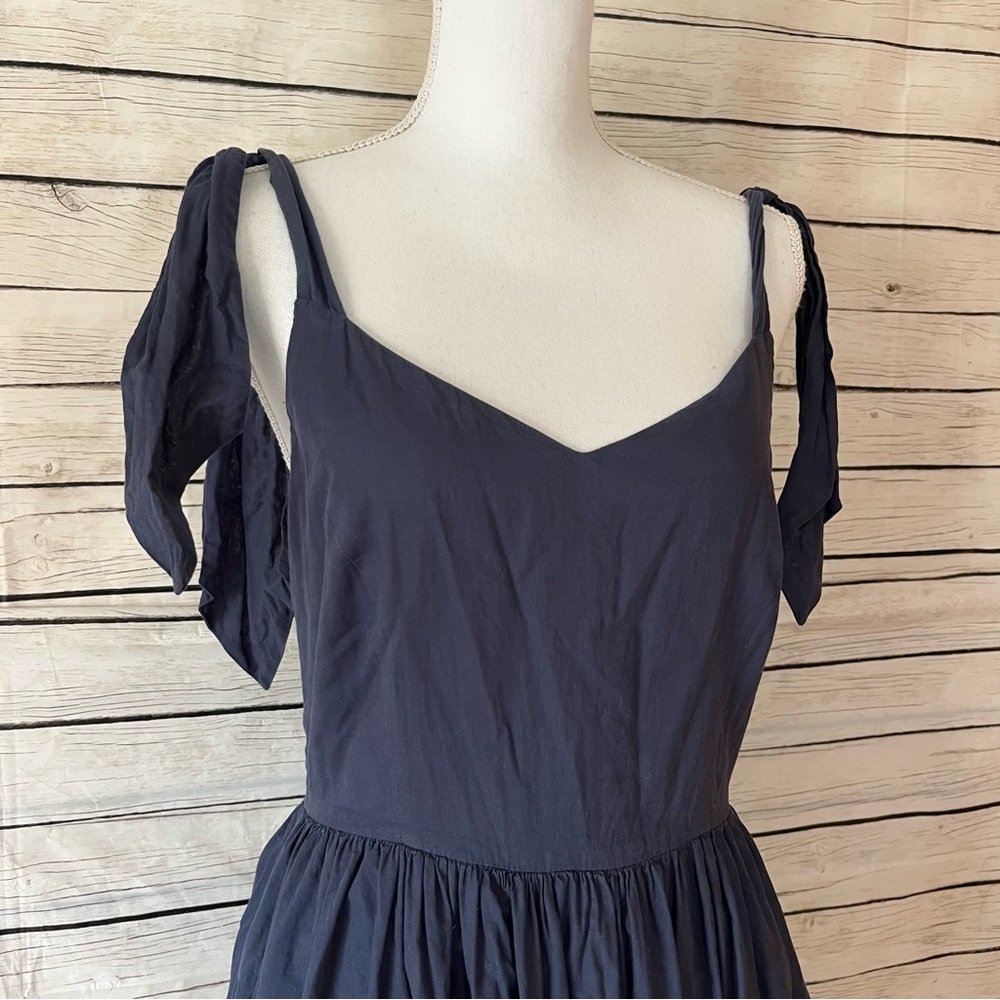 Iris & Ink Remy Dress Cotton Remy Voila Navy Blue Euro Size 10 - Picture 4 of 9